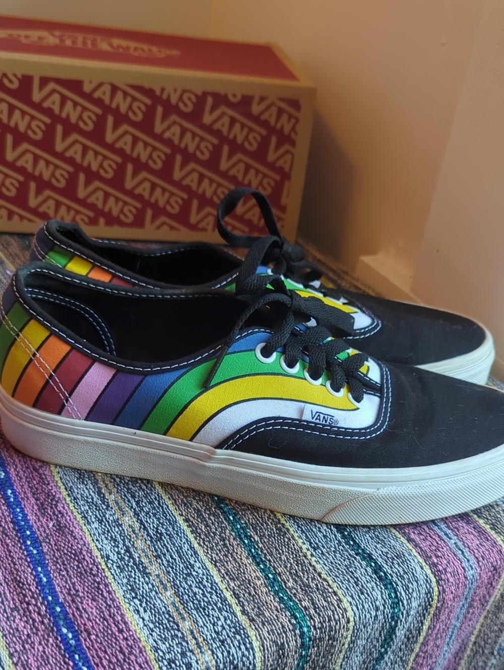 Vans Authentic Refract Rainbow Sneakers Size 9W/40EU